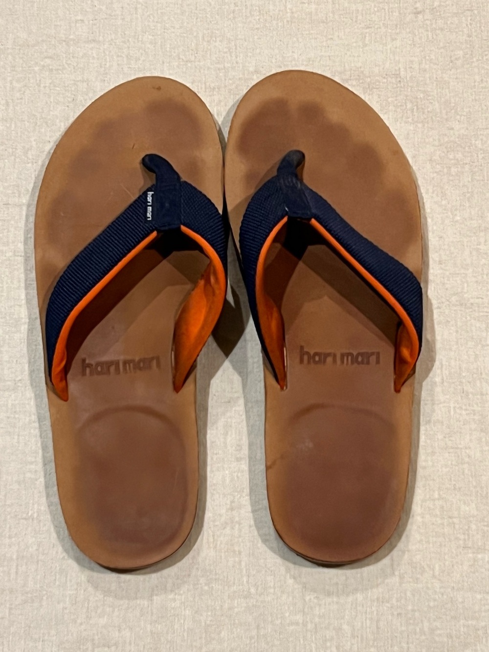 Hari Mari Scouts Nubuck Leather Flip Flops With Nylon Webbing Strap Men’s 13/14